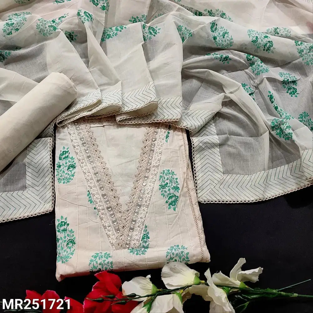Half white block printed cotton salwar material mr251721-Neidhal