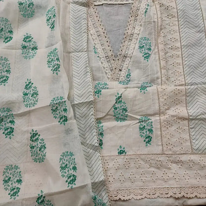 Half white block printed cotton salwar material mr251721-Neidhal