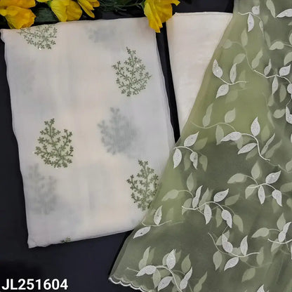 Half white chiffon organza salwar material jl251604-Neidhal