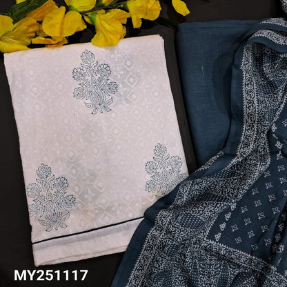 Half white chikankari embroidered cotton salwar material my251117-Neidhal