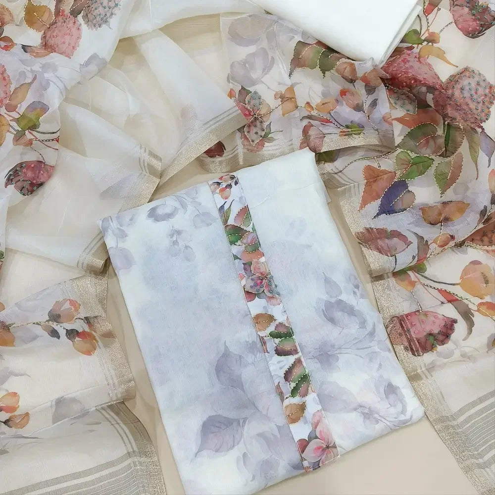 Half white designer digital printed organza salwar material ag250901-Neidhal