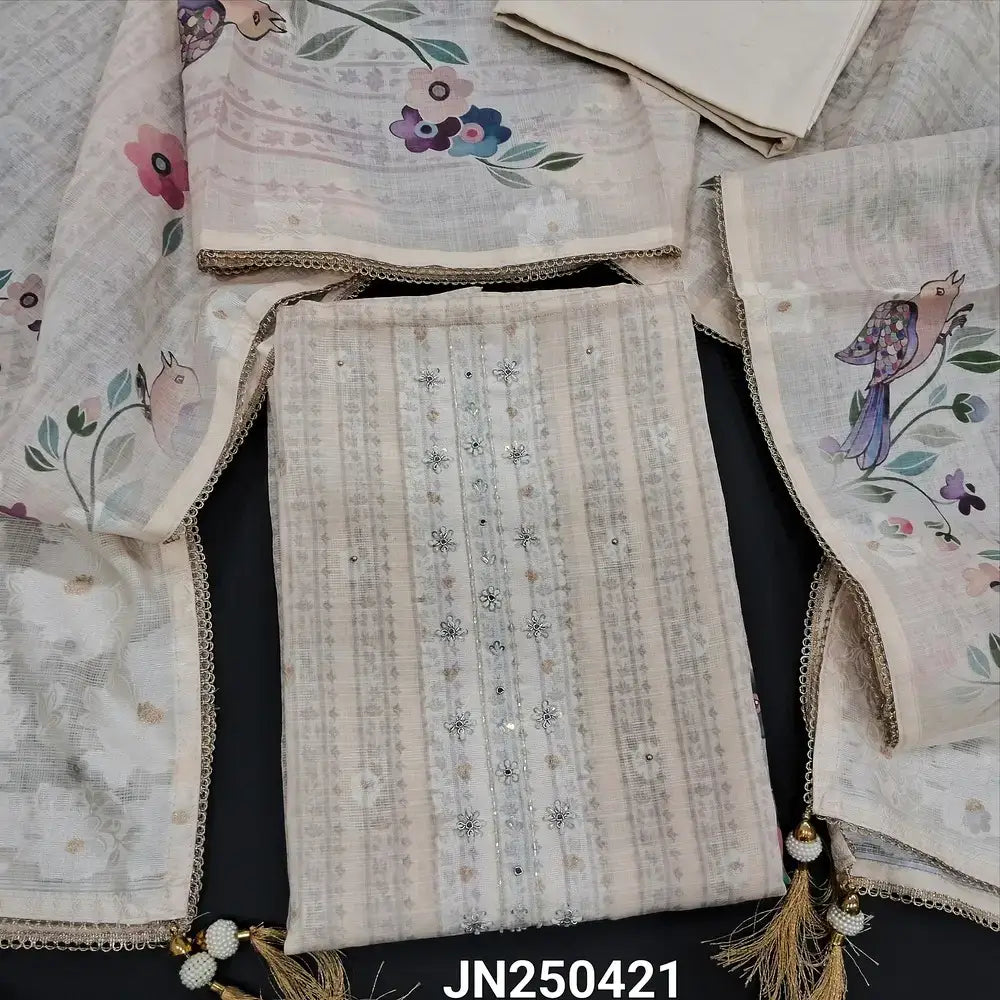 Half white designer digital printed premium linen salwar material jn250421-Neidhal