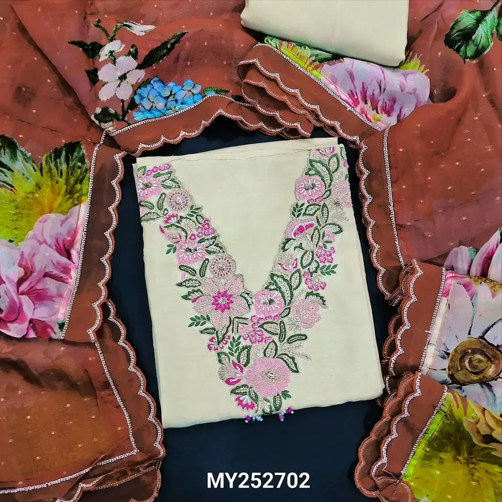 Half white designer dola silk salwar material my252702-Neidhal