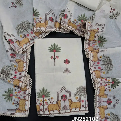 Half white designer mul chanderi silk cotton salwar material jn252102-Neidhal