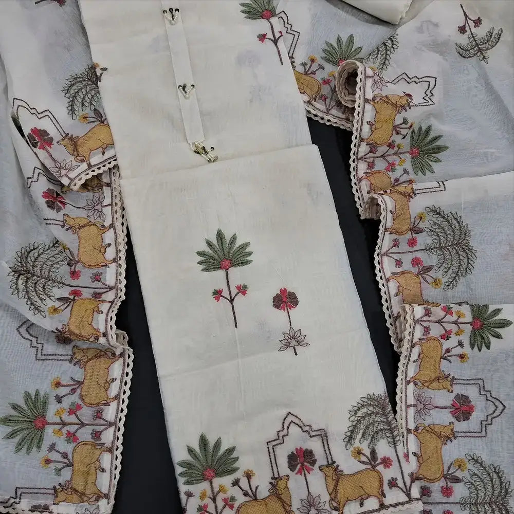 Half white designer mul chanderi silk cotton salwar material jn252102-Neidhal