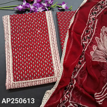 Half white designer printed cotton salwar material ap250613-Neidhal