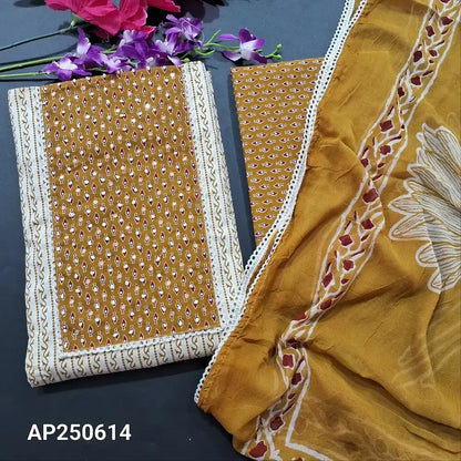 Half white designer printed cotton salwar materialap250614-Neidhal