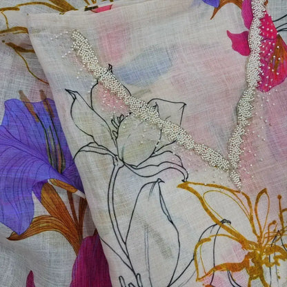 Half white digital printed linen salwar material jn250709-Neidal