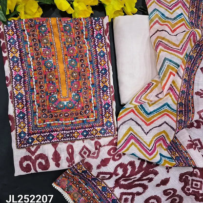 Half white digital printed semi linen salwar material jl252207-Neidhal