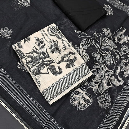 Half white digital printed semi linen salwar material jn251302-Neidhal