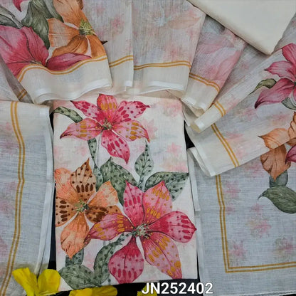 Half white digital printed semi linen salwar material jn252402-Neidhal