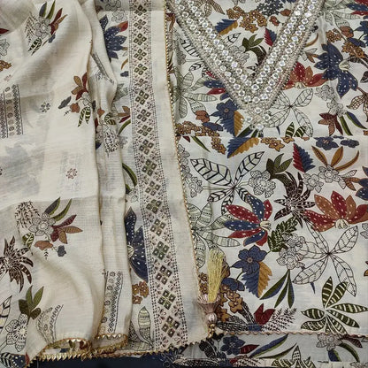 Half white digital printed soft silk cotton salwar material ap251506-Neidhal