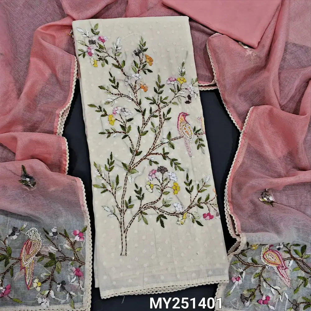 Half white dobby cotton salwar material my251401-Neidhal