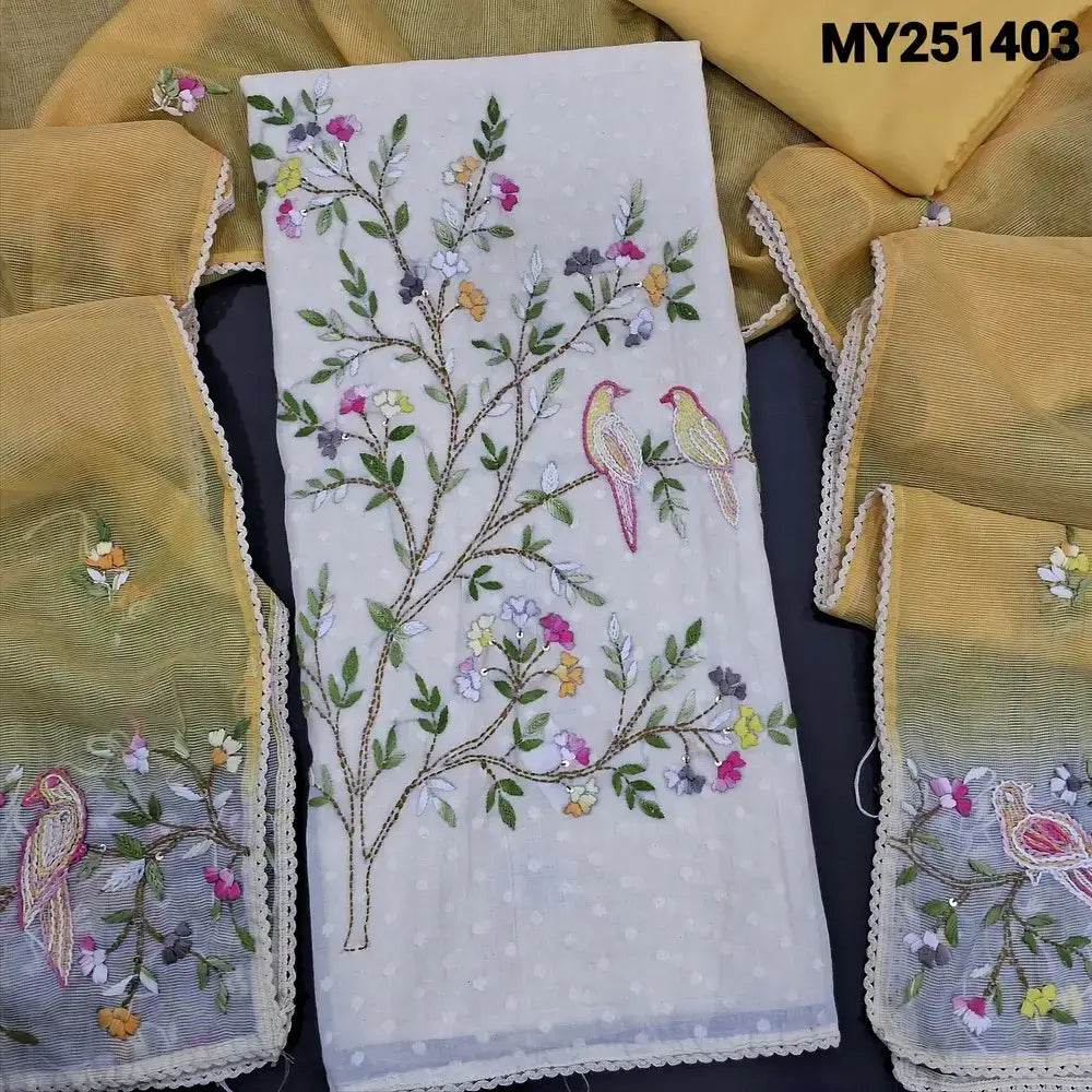 Half white dobby cotton salwar material my251402-Neidhal