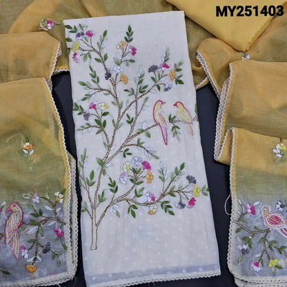 Half white dobby cotton salwar material my251402-Neidhal