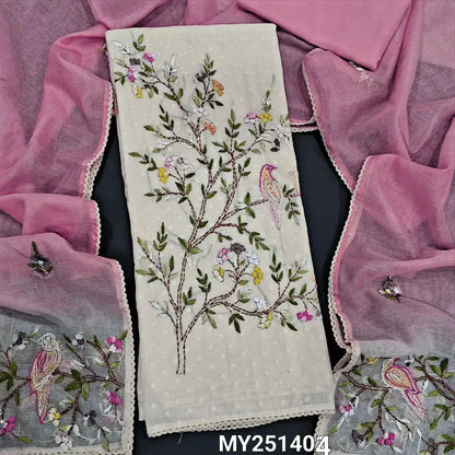 Half white dobby cotton salwar material my251404-Neidhal