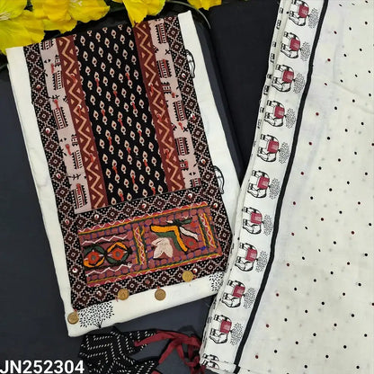 Half white elephant printed soft cotton salwar material jn252304-Neidhal