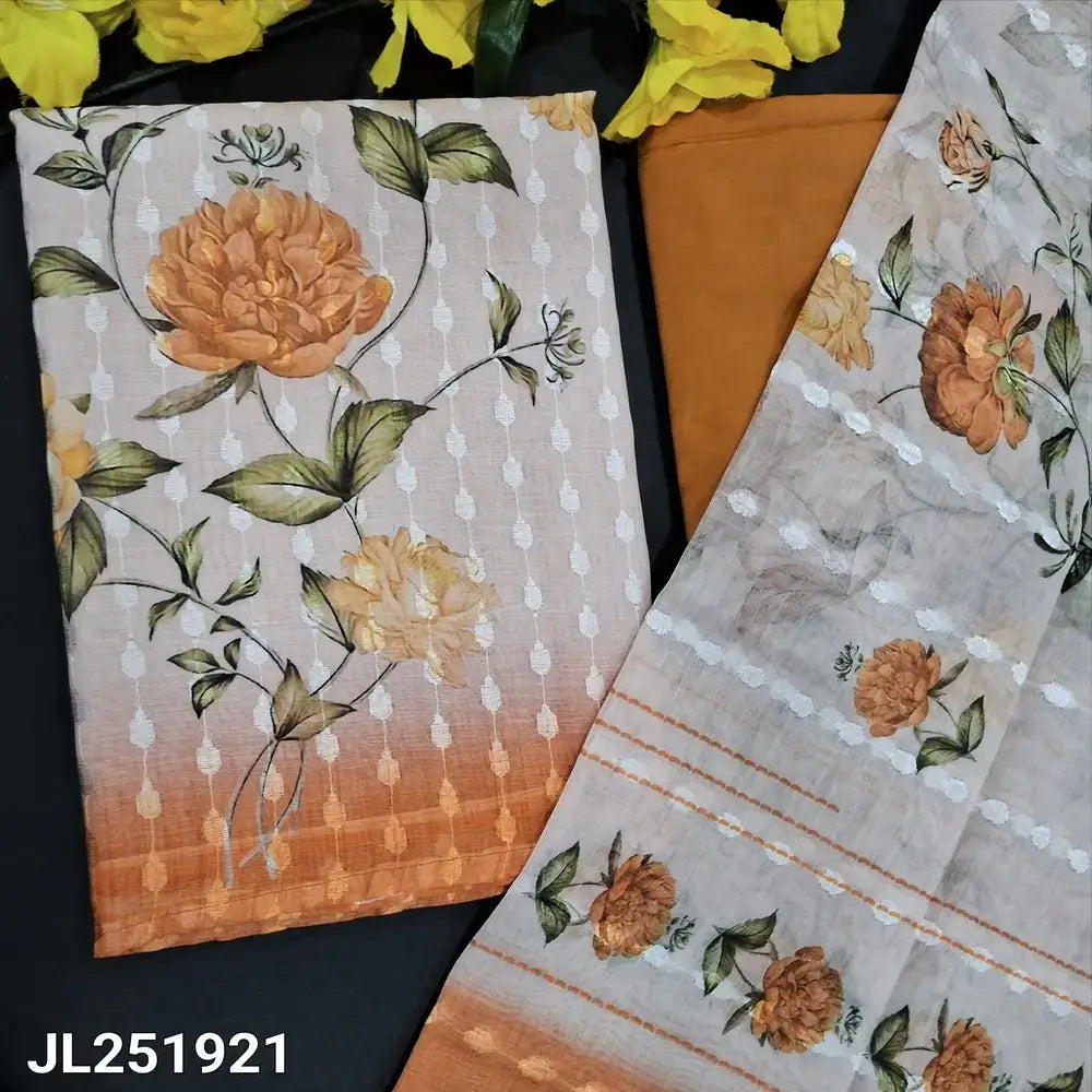 Half white fancy semi linen salwar material jl251921-Neidhal