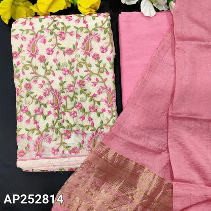 Half white fancy silk cotton salwar material ap252814-Neidhal