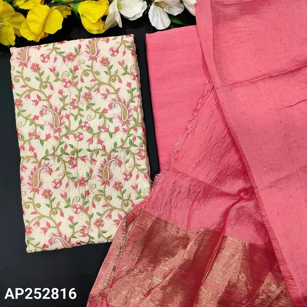 Half white fancy silk cotton salwar material ap252816-Neidhal