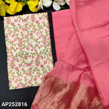 Half white fancy silk cotton salwar material ap252816-Neidhal