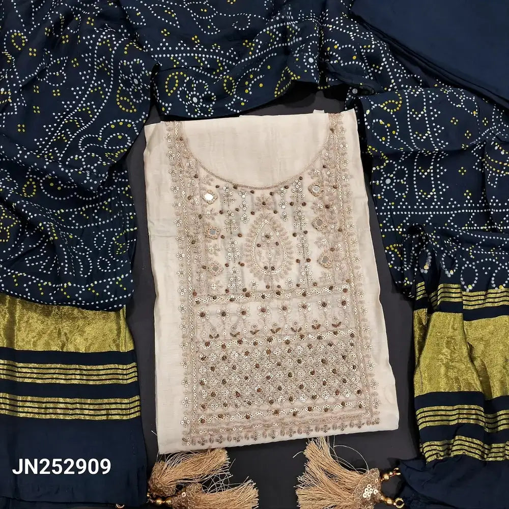 Half white fancy silk cotton salwar material jn252909-Neidhal