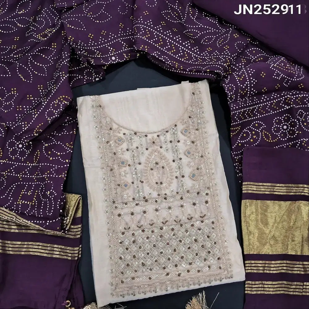 Half white fancy silk cotton salwar material jn252911-Neidhal