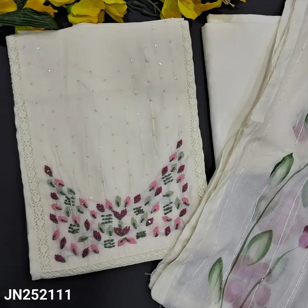 Half white fancy soft silk cotton salwar material jn252111-Neidhal