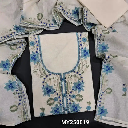 Half white fancy soft silk cotton salwar material my250819-Neidhal