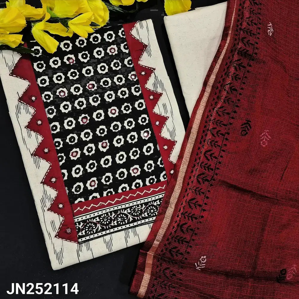 Half white flex cotton salwar material jn252114-Neidhal