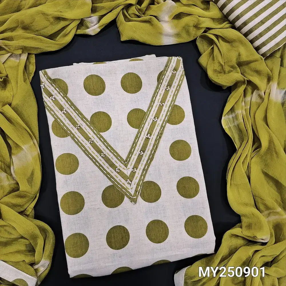 Half white flex cotton salwar material my250901-Neidhal