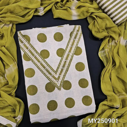 Half white flex cotton salwar material my250901-Neidhal