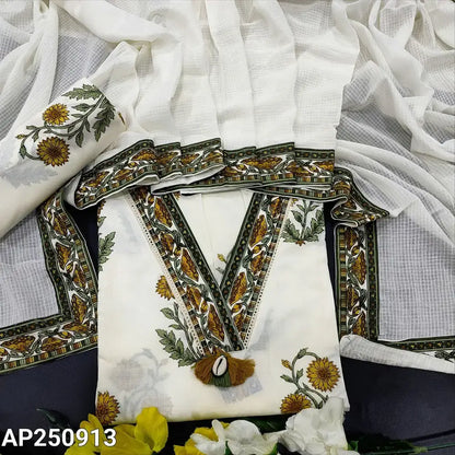 Half white floral block printed cotton salwar material ap250913-Neidhal