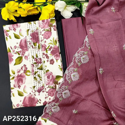 Half white floral printed cotton salwar material ap252316-Neidhal