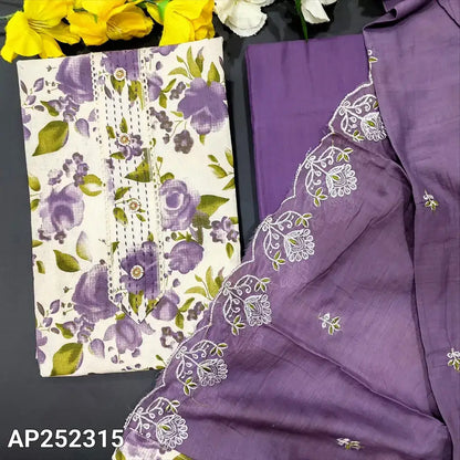 Half white floral printed cotton salwar material ap252316-Neidhal