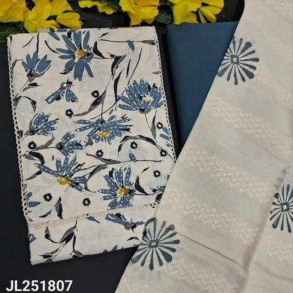 Half white floral printed cotton salwar material jl251807-Neidhal