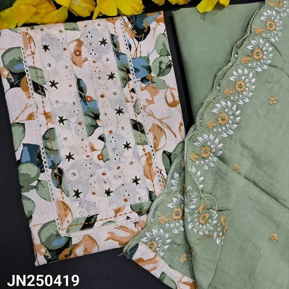 Half white floral printed cotton salwar material jn250419-Neidhal