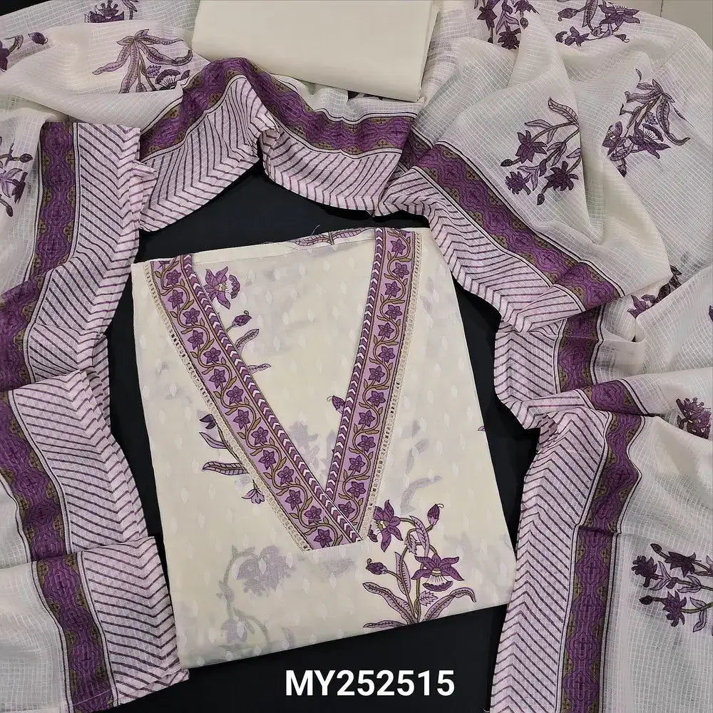 Half white floral printed mul cotton salwar material my252515-Neidhal
