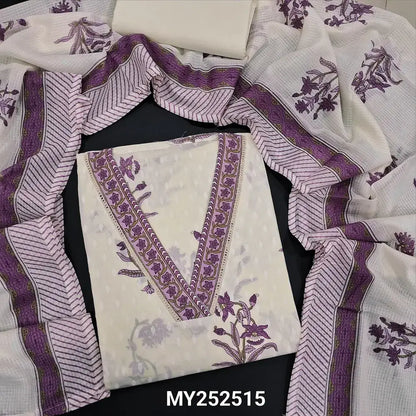 Half white floral printed mul cotton salwar material my252515-Neidhal