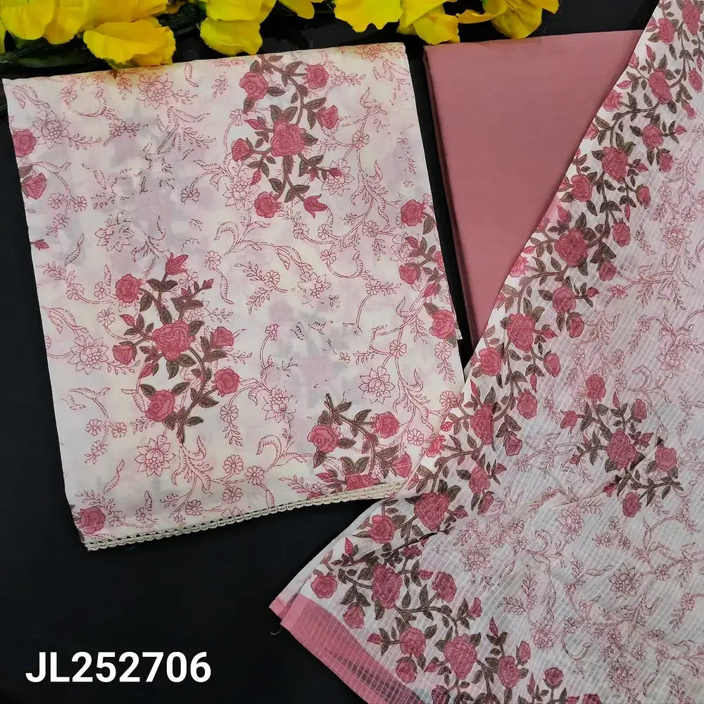 Half white floral printed pure cotton salwar material jl252706-Neidhal