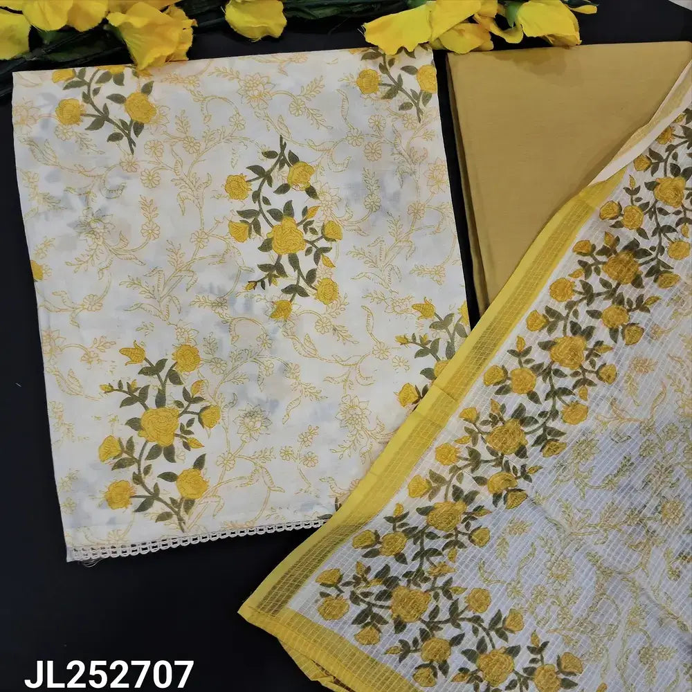 Half white floral printed pure cotton salwar material jl252707-Neidhal