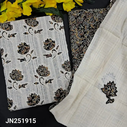 Half white jakard cotton salwar material jn251915-Neidhal
