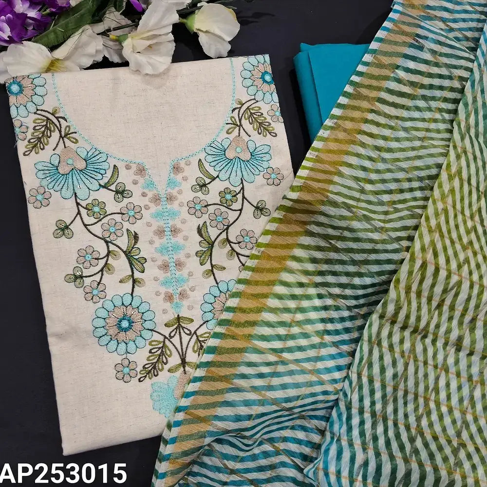 Half white jute flex cotton salwar material ap253015-Neidhal