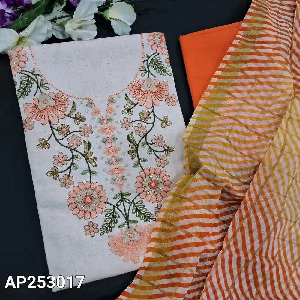 Half white jute flex cotton salwar material ap253017-Neidhal