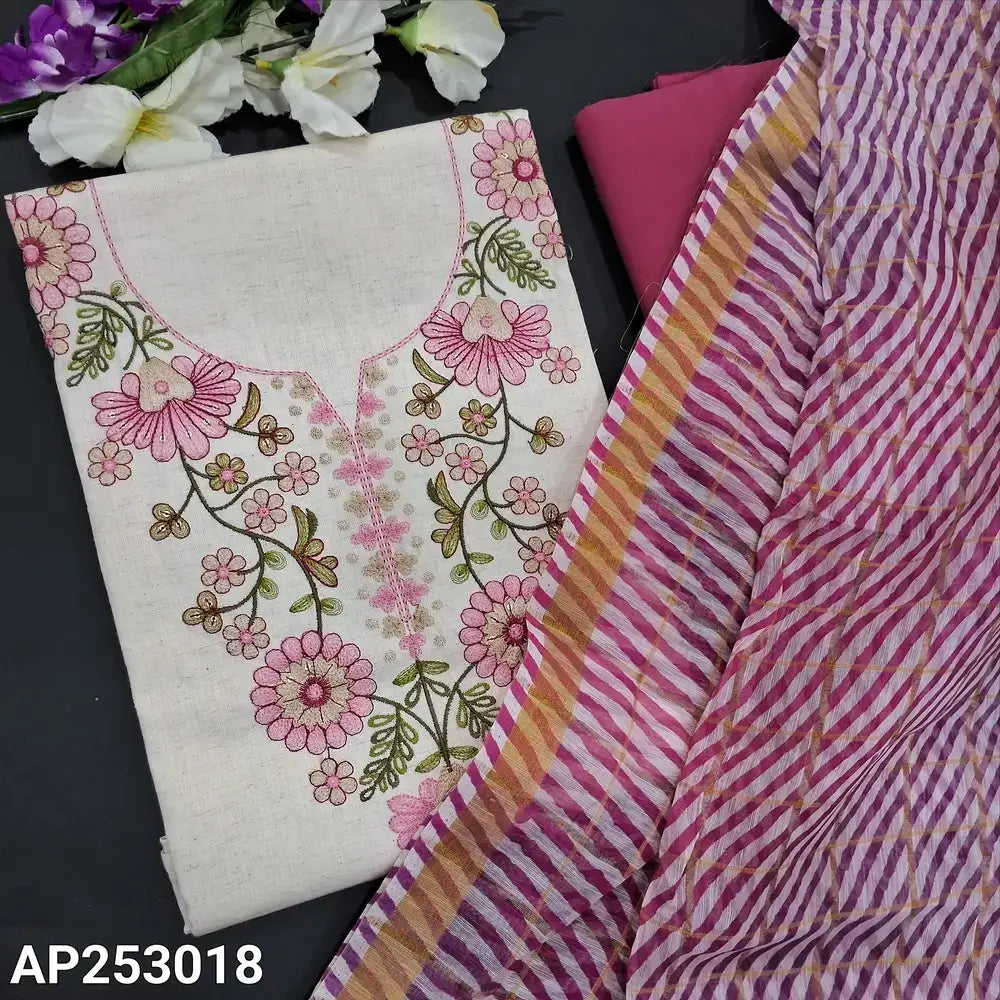 Half white jute flex cotton salwar material ap253018-Neidhal