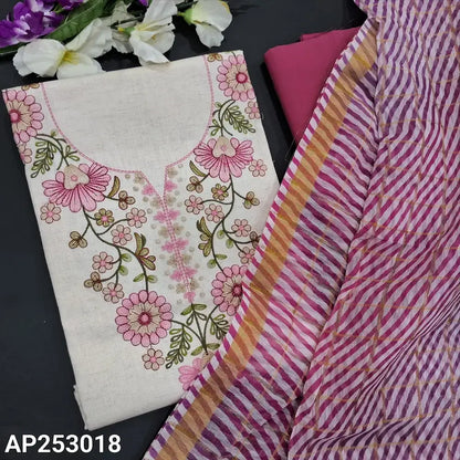 Half white jute flex cotton salwar material ap253018-Neidhal