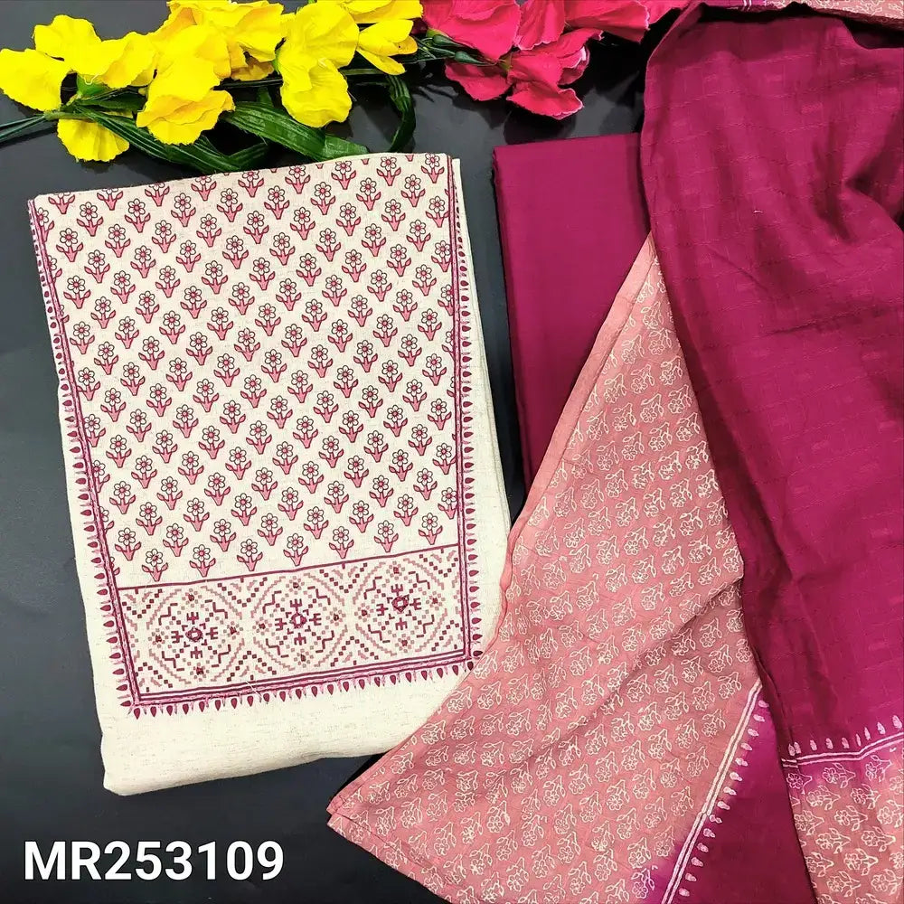 Half white jute flex cotton unstitched salwar material mr253109-Neidhal