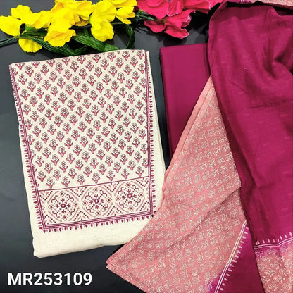 Half white jute flex cotton unstitched salwar material mr253109-Neidhal