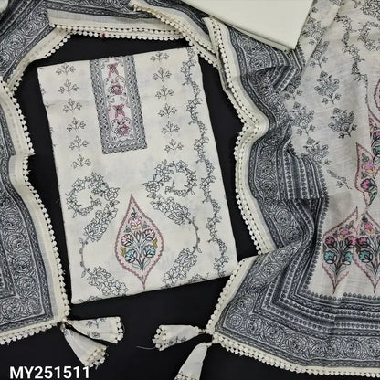 Half white karachi linen salwar material my251511-Neidhal