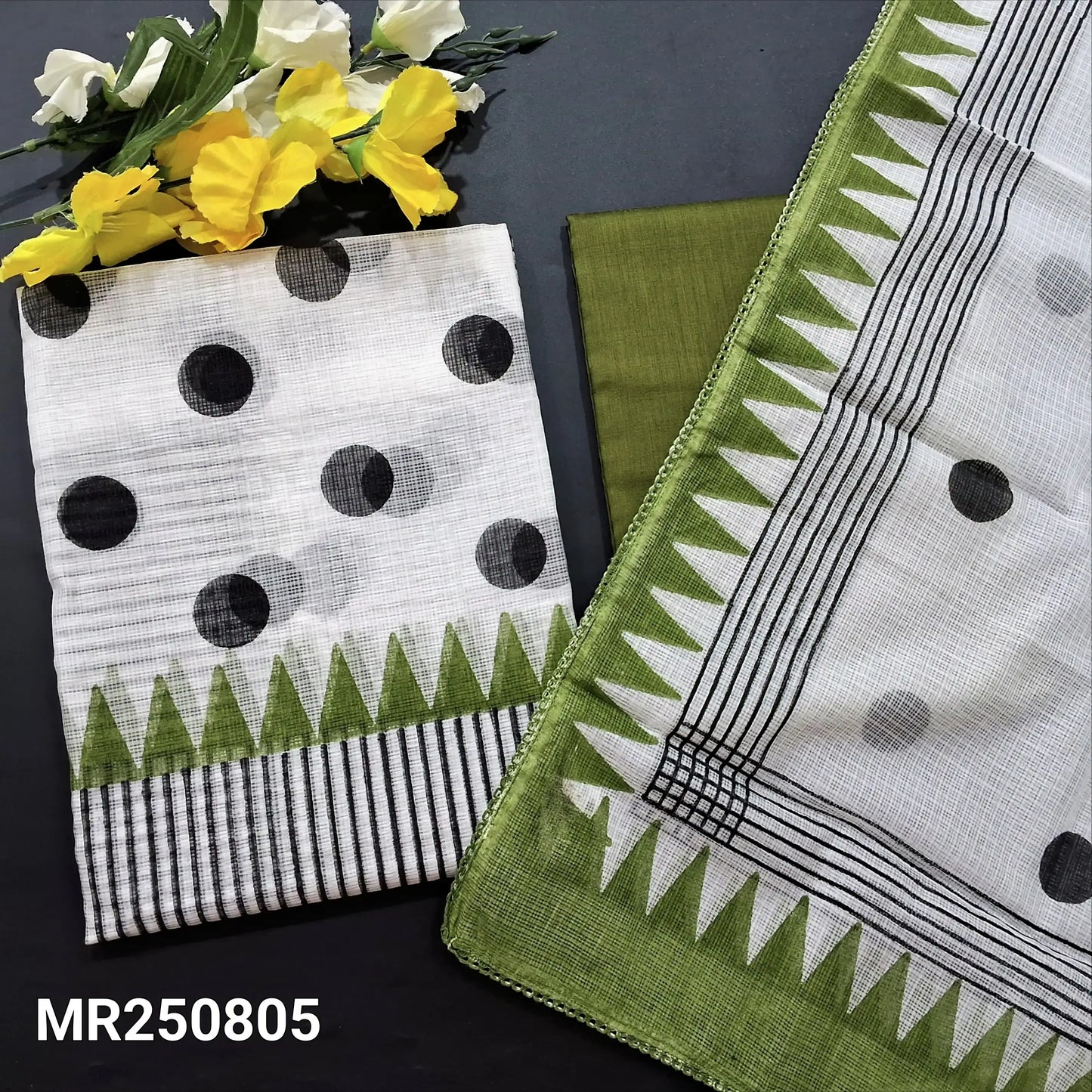 Half white kota fabric salwar material mr250805-Neidhal